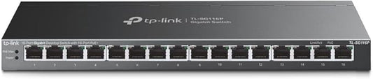 TP-Link TL-SG116P | 16 Port Gigabit PoE Switch | 16 PoE+ Ports @120W | Plug & Play | Extend, Priority & Isolation Mode | PoE Auto Recovery | Fanless | QoS & IGMP Snooping