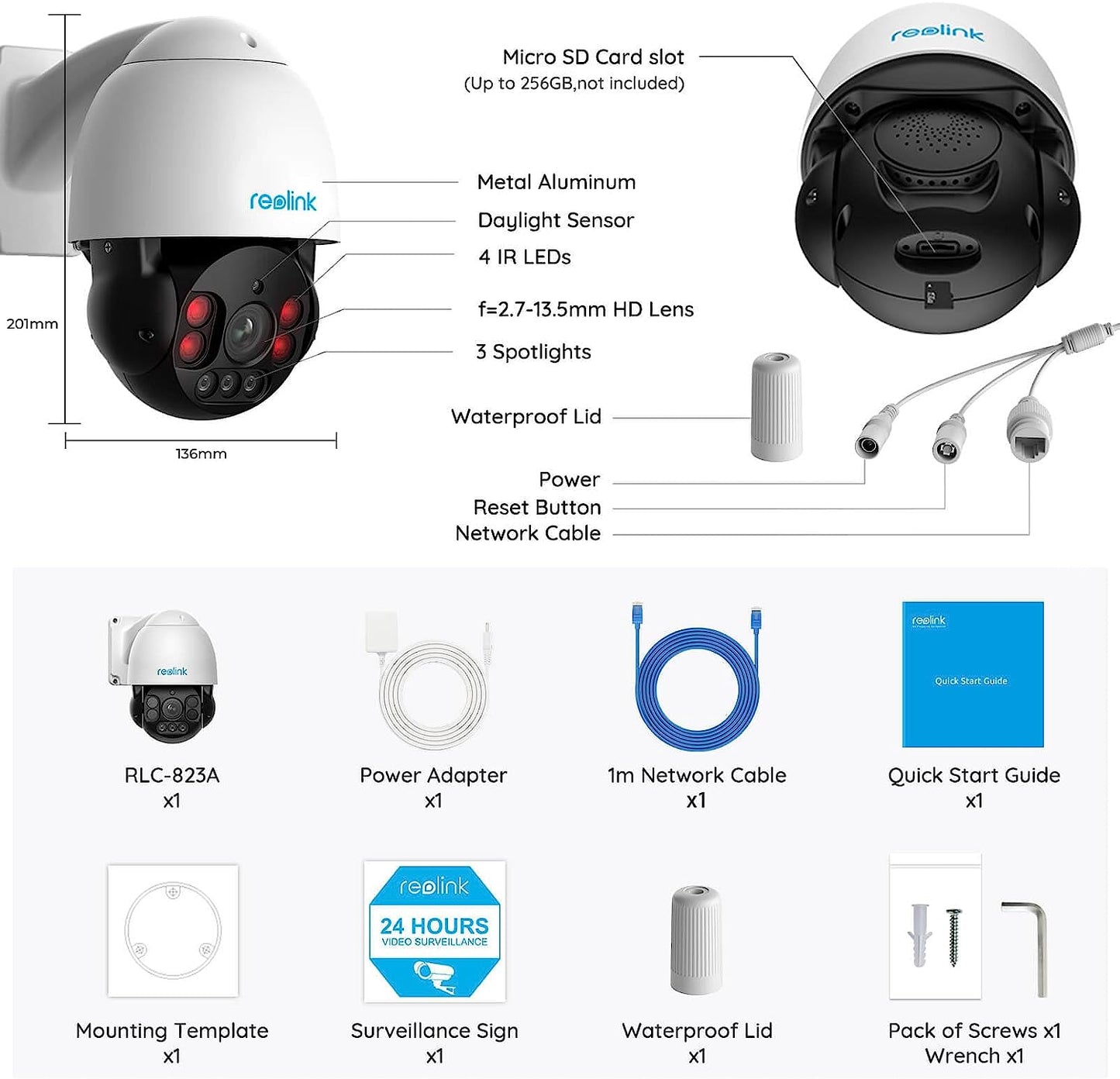 Reolink RLC-823A 4K 8MP PTZ PoE