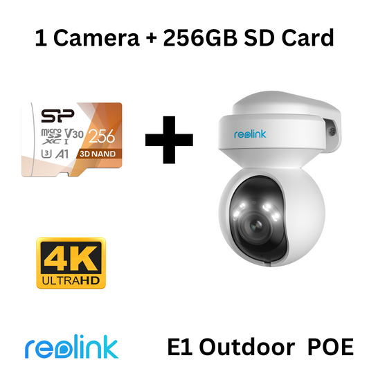 Reolink E1 Outdoor POE & 256GB SD Card