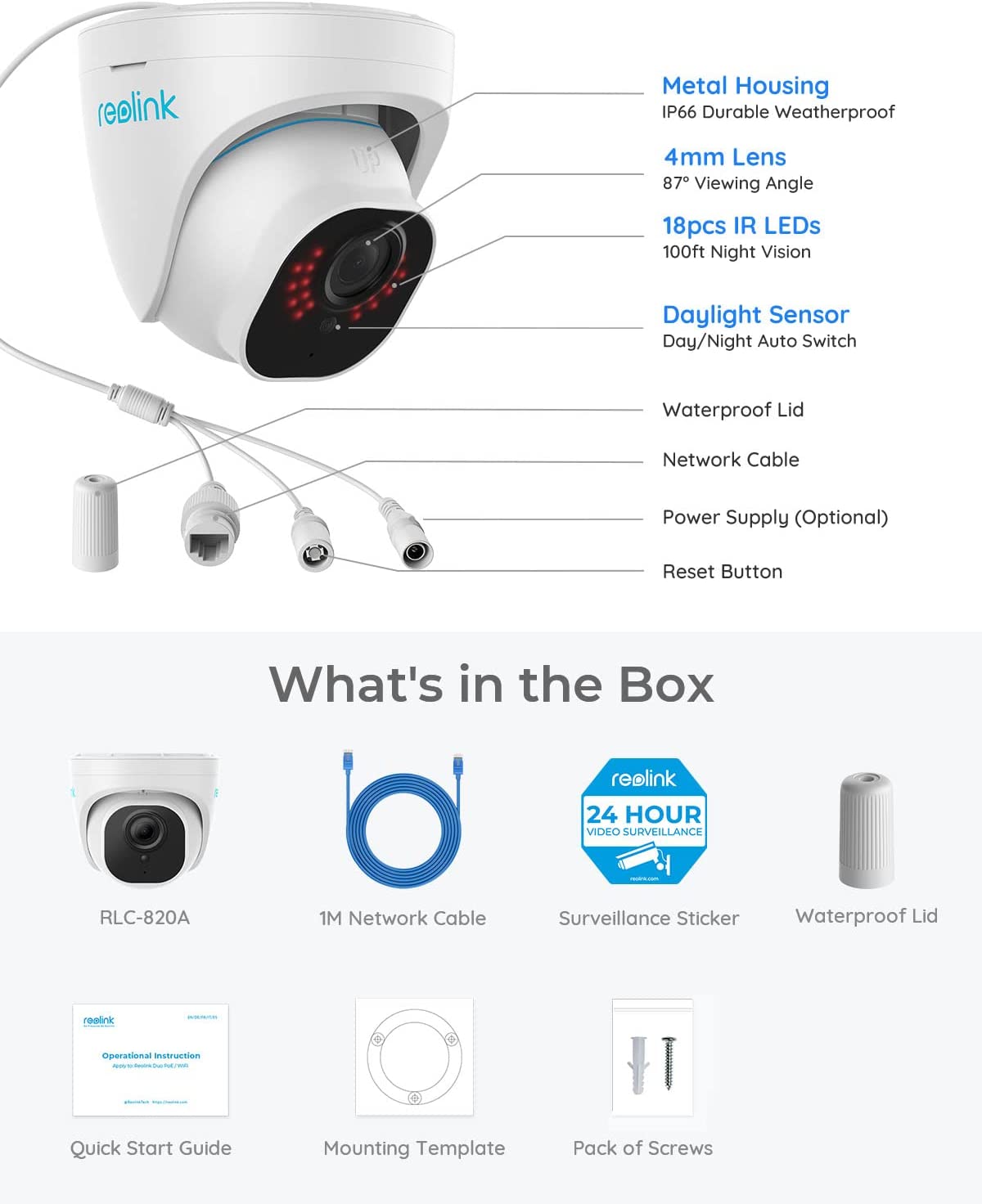 Reolink RLC-820A 4K Camera - Refurb.