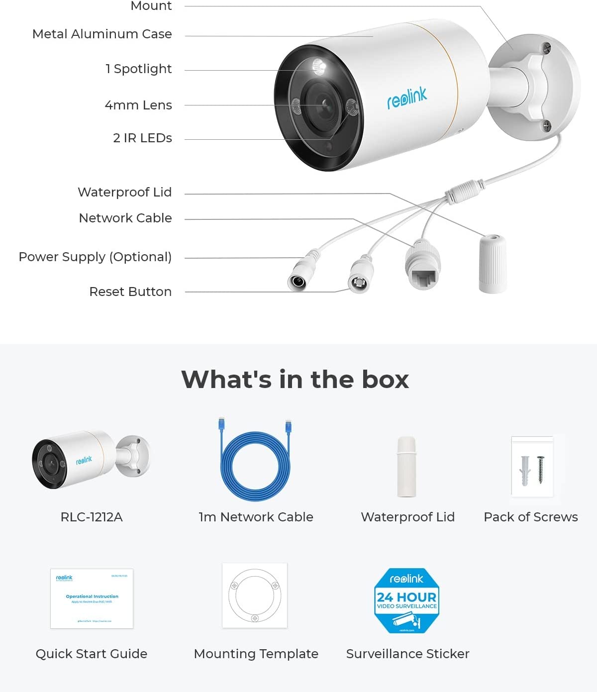 Reolink RLC-1212A 4K 12MP POE